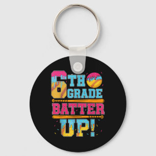 6th Grade Batter Up Softball Baseball Basketball B Key Ring