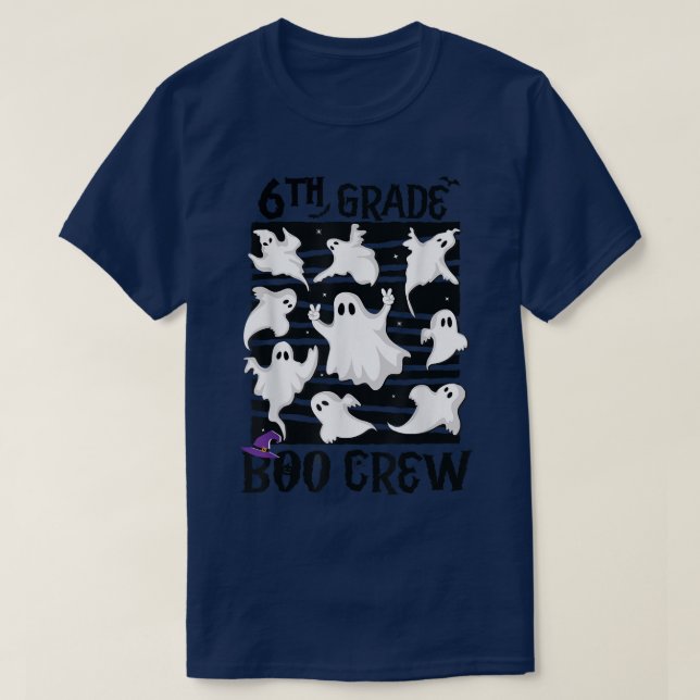 6th Grade Boo Crew Teacher Student Team Spooky Bab T-Shirt (Design Front)