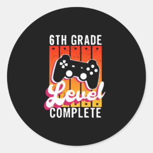 6th Grade Graduation Gamer Graduation Classic Round Sticker