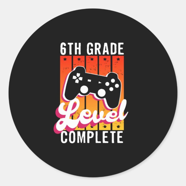 6th Grade Graduation Gamer Graduation Classic Round Sticker (Front)
