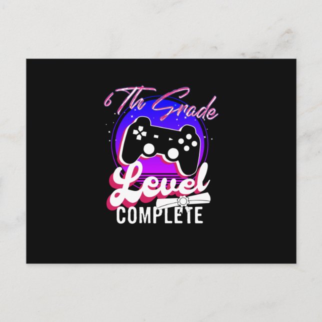 6th Grade Graduation Gamer Graduation Postcard (Front)