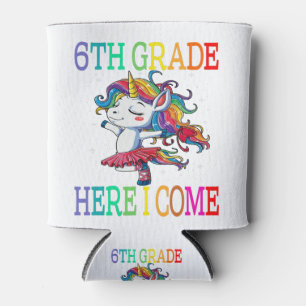 6TH Grade Here I Come Unicorn Shirt Can Cooler