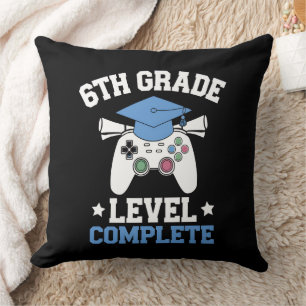 6th Grade Level Complete Gamer Gaming Graduation Cushion