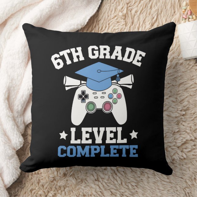 6th Grade Level Complete Gamer Gaming Graduation Cushion (Blanket)