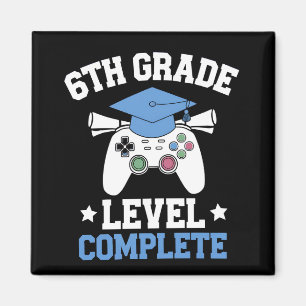 6th Grade Level Complete Gamer Gaming Graduation Magnet