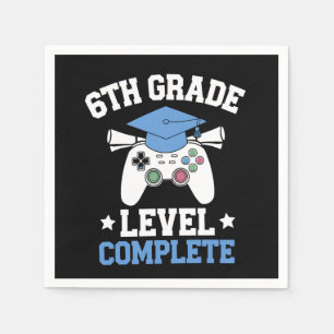6th Grade Level Complete Gamer Gaming Graduation Napkin