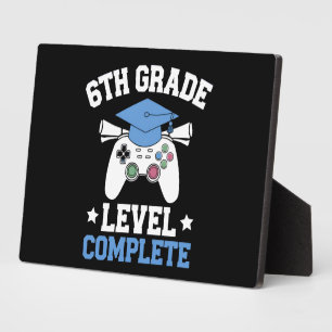 6th Grade Level Complete Gamer Gaming Graduation Plaque