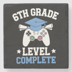 6th Grade Level Complete Gamer Gaming Graduation Stone Coaster
