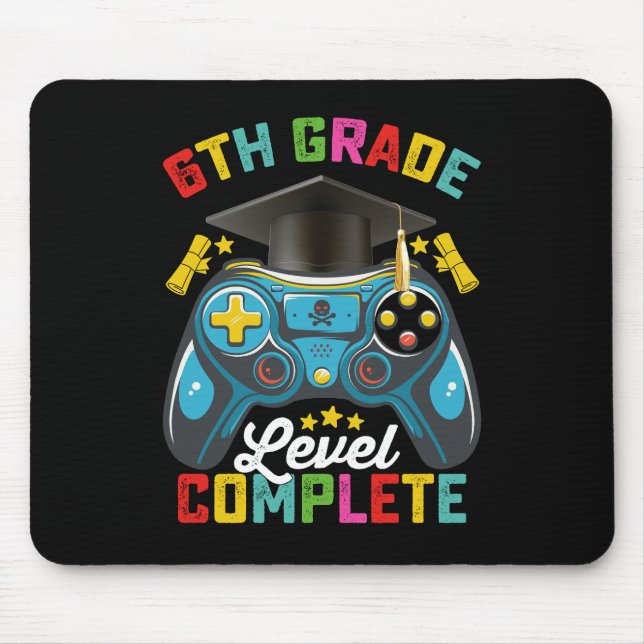 6th Grade Level Complete Graduation Gaming Gamer Mouse Pad (Front)
