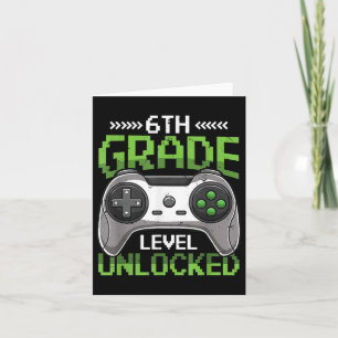 6th Grade Level Unlocked Back To School Video Game Card