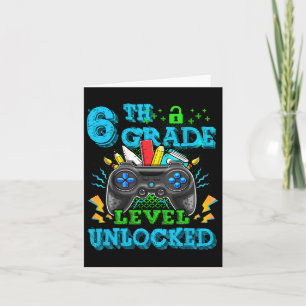 6th Grade Level Unlocked Video Game Back To School Card