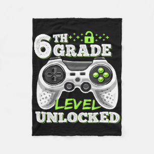 6th Grade Level Unlocked Video Game Back To School Fleece Blanket