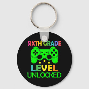 6th Grade Level Unlocked Video Game Back to School Key Ring