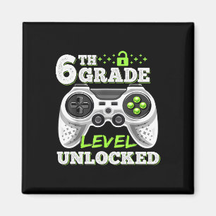 6th Grade Level Unlocked Video Game Back To School Magnet