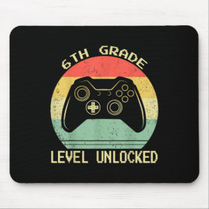 6th Grade Level Unlocked Video Gamer Back To Schoo Mouse Pad