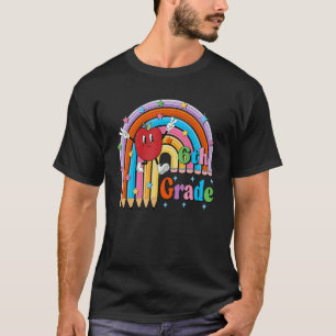 6th Grade Pencil Rainbow Cute Apple Back To School T-Shirt