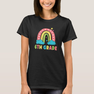 6th Grade Rainbow Girl Boys Teacher Hello 6th Grad T-Shirt