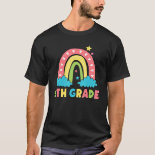6th Grade Rainbow Girl Boys Teacher Hello 6th Grad T-Shirt