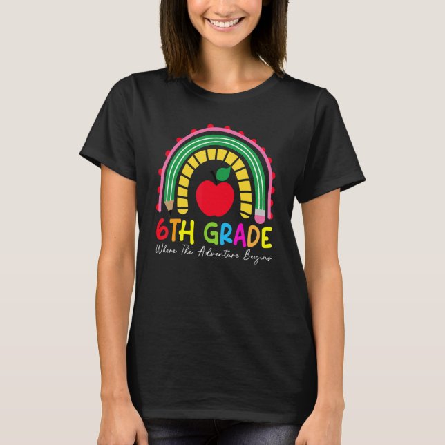 6th Grade Rainbow Teacher Team Second Grade Squad  T-Shirt (Front)