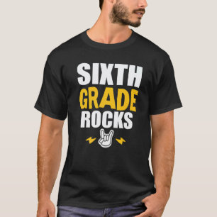 6th Grade Rocks Back To School Music Teacher Stude T-Shirt