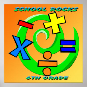 6th Grade Rocks - Math Symbols  Poster