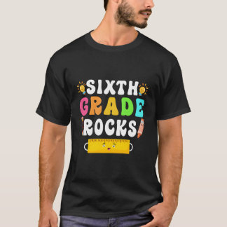 6Th Grade Rocks Student Sixth Grade Retro Back To  T-Shirt