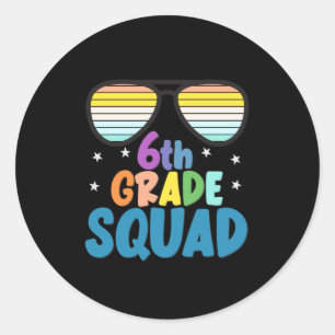 6th Grade Squad Classic Round Sticker