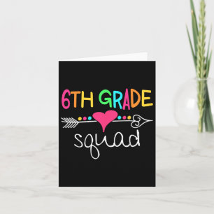 6th Grade Squad Sixth Teacher Student Team Back To Card
