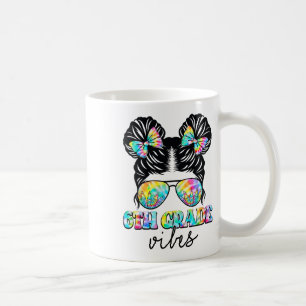 6th Grade Vibes Messy Hair Bun Girl Ck To School F Coffee Mug