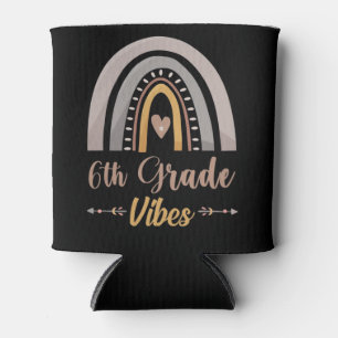 6th Grade Vibes Rainbow Sixth Grade Back to School Can Cooler