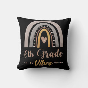 6th Grade Vibes Rainbow Sixth Grade Back to School Cushion