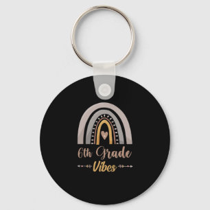 6th Grade Vibes Rainbow Sixth Grade Back to School Key Ring