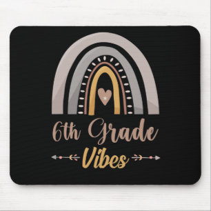 6th Grade Vibes Rainbow Sixth Grade Back to School Mouse Pad