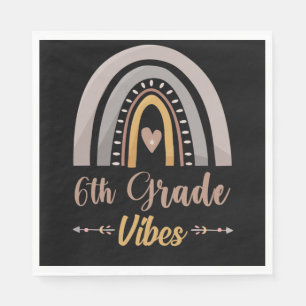 6th Grade Vibes Rainbow Sixth Grade Back to School Napkin