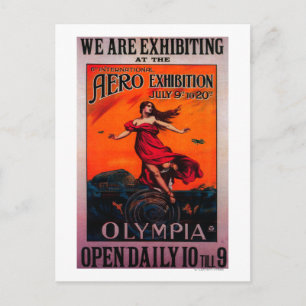 6th International Aero Expo Vintage Poster Postcard