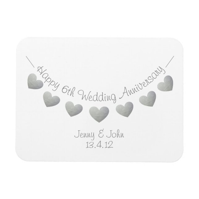 6th iron wedding anniversary gift magnet (Horizontal)