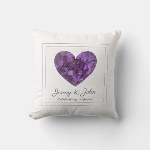 6th iron wedding anniversary purple heart cushion