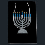 6th Night of Hanukkah Glitter Medium Gift Bag<br><div class="desc">Hanukkah 2022 will begin in the evening of Sunday 18 December and ends in the evening of Monday 26 December</div>