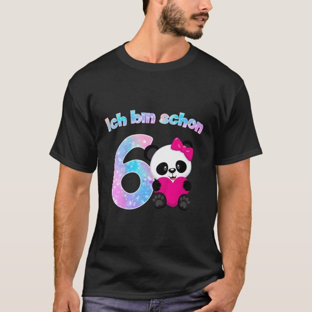6Th Panda For 6 Years T-Shirt (Front)