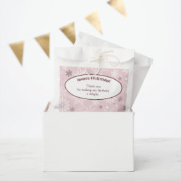 6th Snowflake-Themed Birthday Party Pink Favour Bag