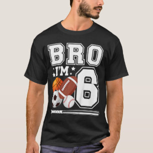6th Sports Birthday Party 6 Year Old Boy Birthday T-Shirt