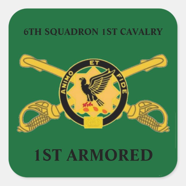 6TH SQUADRON 1ST CAVALRY 1ST ARMORED STICKERS (Front)