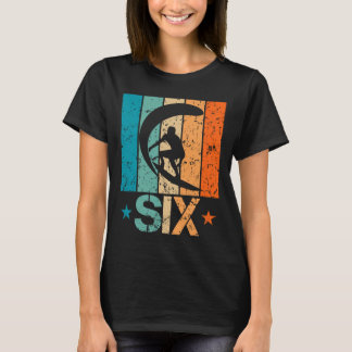 6th Surfing Birthday 6 Year Old 6yr Boy Girl Birth T-Shirt