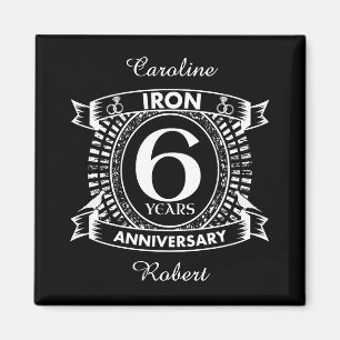 6th wedding anniversary distressed crest magnet