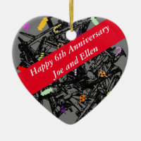 6th Wedding Anniversary, Nails and Candy, heart