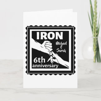6th wedding anniversary traditional gift iron card