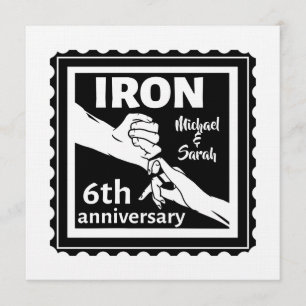 6th wedding anniversary traditional gift iron invitation
