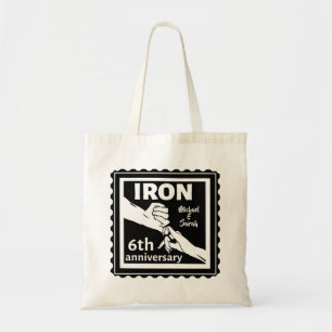 6th wedding anniversary traditional gift iron tote bag