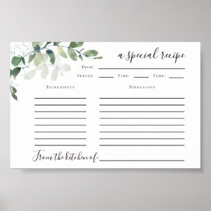 6x4 Eucalyptus Recipe Card Printable Download Poster
