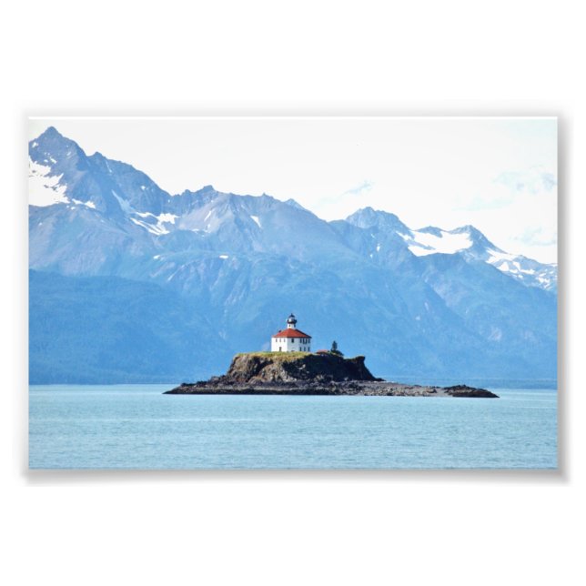 6x4 photo Alaska lighthouse Print (Front)